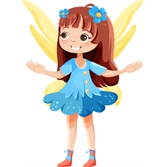 Smiling Fairy in Blue Dress Cutout